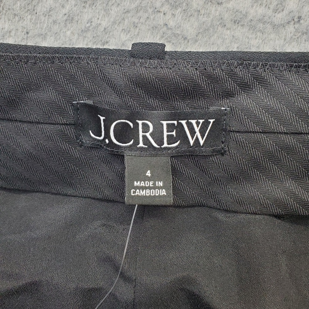 J.Crew Column Skirt Womens 4 Black Pleated Lined Vented Back Formal Professional - Picture 5 of 8